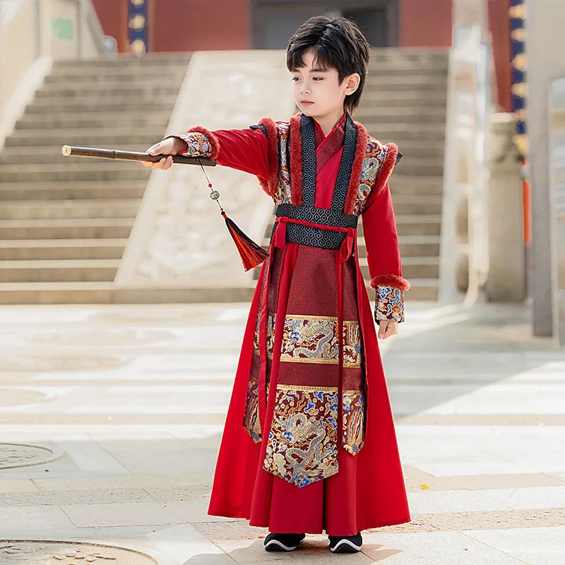 Boys' Hanfu 2024 Winter New Ming Dynasty Tang Costume ThickNational Style New Year Culture Performance Dress
Boys' Hanfu 2024 Winter New Ming Dynasty Tang Costume ThickNational Style New Year Culture Performance Dress