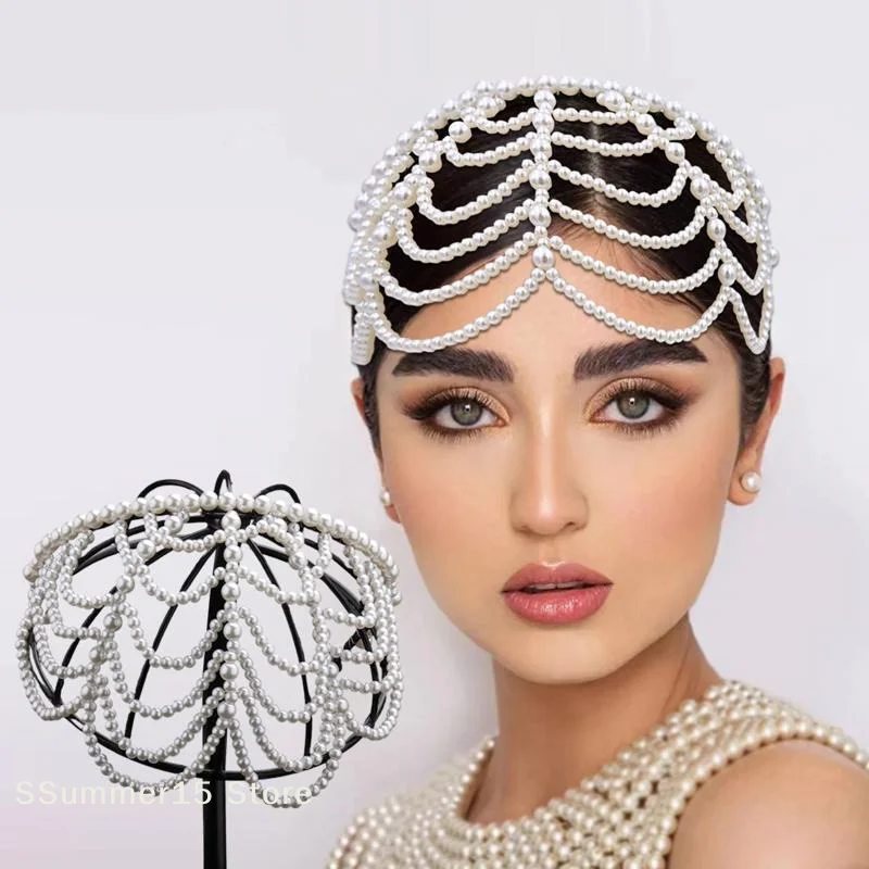 【R】New Arrival Pearl Beaded Hollow Out Tassel Headband Forehead Decor Headwear Daily Style Hot Style Hair Accessories
【R】New Arrival Pearl Beaded Hollow Out Tassel Headband Forehead Decor Headwear Daily Style Hot Style Hair Accessories