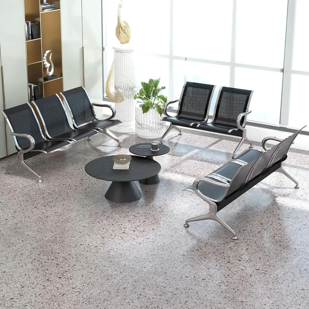 Набор из 3 черных сетчатых офисных стульев для комнаты ожидания с подлокотниками для различных общественных помещений
Набор из 3 черных сетчатых офисных стульев для комнаты ожидания с подлокотниками для различных общественных помещений