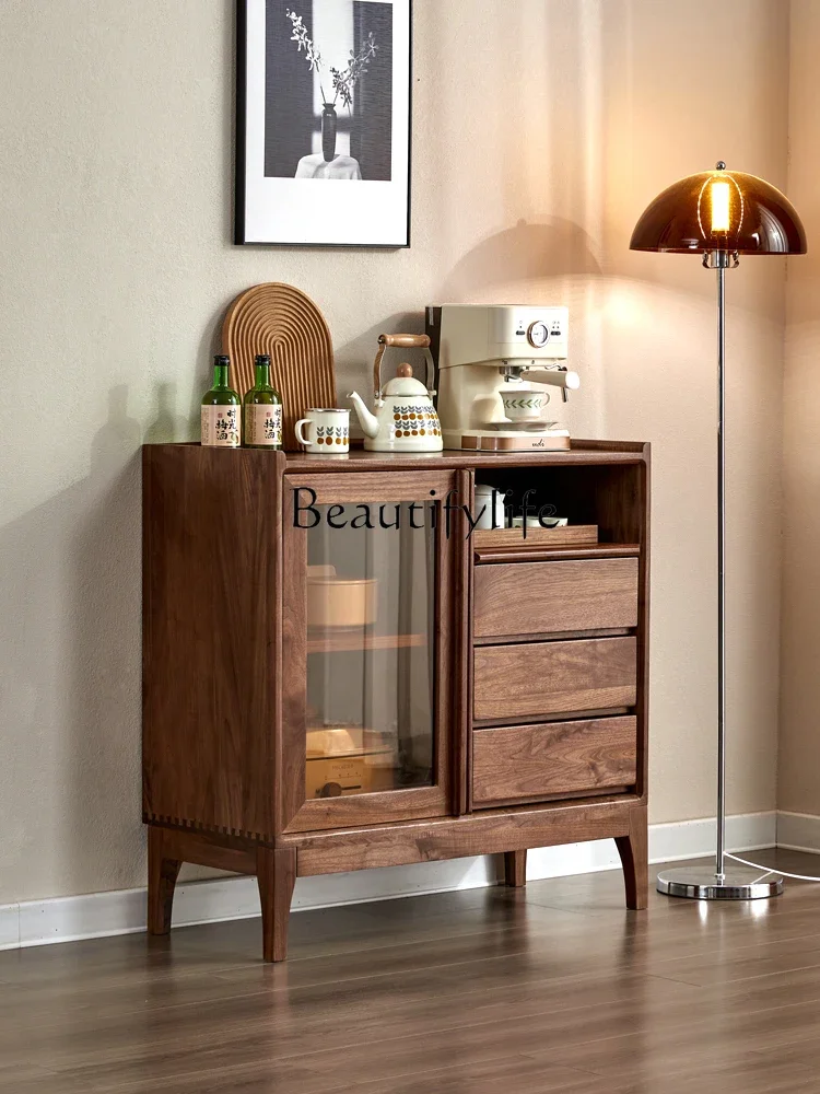 S Nordic Minimalist Black Walnut Wood Sideboard Cabinet Japanese Solid Wood Living Room Storage Lockers with Glass Door
S Nordic Minimalist Black Walnut Wood Sideboard Cabinet Japanese Solid Wood Living Room Storage Lockers with Glass Door