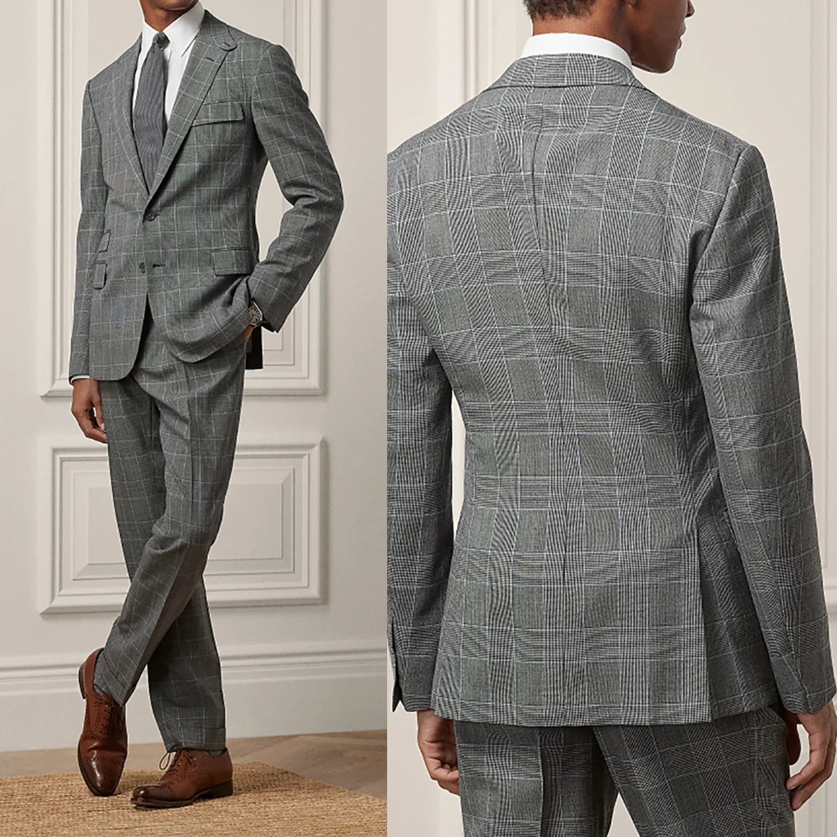 Серые мужские костюмы, комплект из двух предметов, пиджак, брюки, однобортный, с остроконечными лацканами, в клетку, в полоску, для свадьбы, официальный заказ, большие размеры
Серые мужские костюмы, комплект из двух предметов, пиджак, брюки, однобортный, с остроконечными лацканами, в клетку, в полоску, для свадьбы, официальный заказ, большие размеры