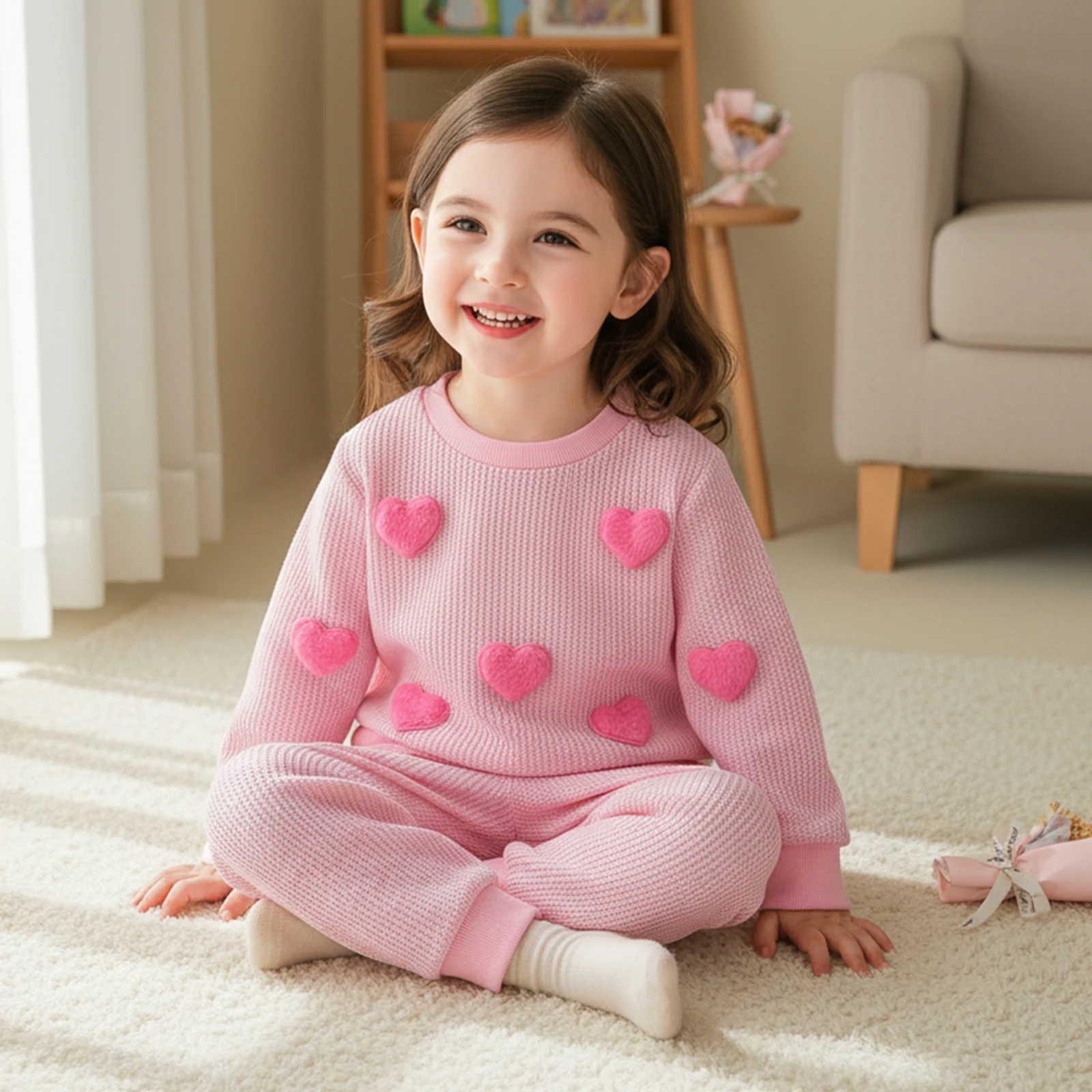 Toddler Baby Girls Pullovers Pants Sets Fall Winter Long Sleeve O Neck 3D Heart Pullovers Pants Kids Clothing Tracksuits 2pcs
Toddler Baby Girls Pullovers Pants Sets Fall Winter Long Sleeve O Neck 3D Heart Pullovers Pants Kids Clothing Tracksuits 2pcs