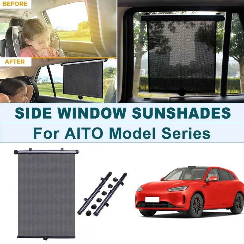 2Pcs UV Protection Retractable Car Side Window Sun Shade Roller Blinds For AITO M5 M6 M7 M8 M9 Ultra EV Max
2Pcs UV Protection Retractable Car Side Window Sun Shade Roller Blinds For AITO M5 M6 M7 M8 M9 Ultra EV Max