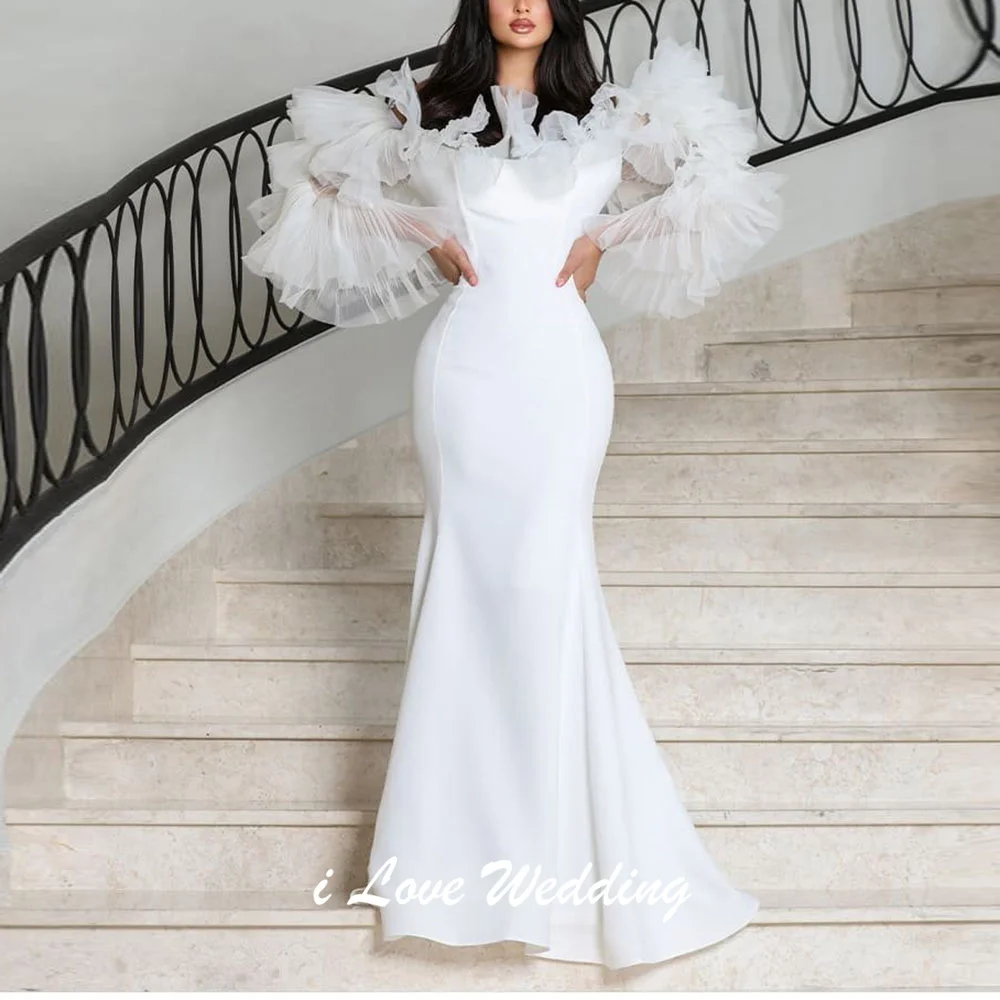 Customized Modest Ruffles Sexy Mermaid Backless Evening Dress Solid Floor Length Saudi Dress for Women with Court فساتين
Customized Modest Ruffles Sexy Mermaid Backless Evening Dress Solid Floor Length Saudi Dress for Women with Court فساتين