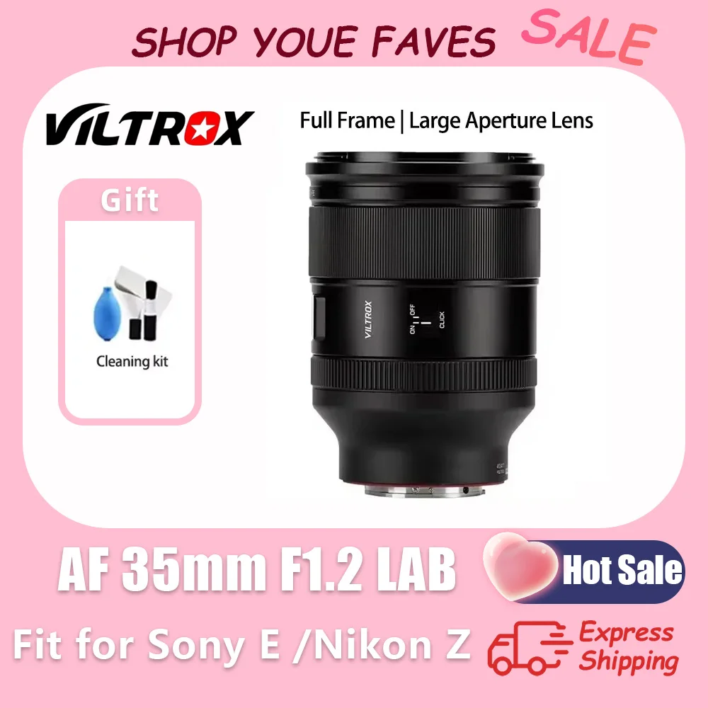 Viltrox AF 35mm F1.2 LAB Full Frame Large Aperture Auto Focus Portrait Lens for Sony E Mount A7 A7III A7R ZV-E10 A7RlII A6500
Viltrox AF 35mm F1.2 LAB Full Frame Large Aperture Auto Focus Portrait Lens for Sony E Mount A7 A7III A7R ZV-E10 A7RlII A6500
