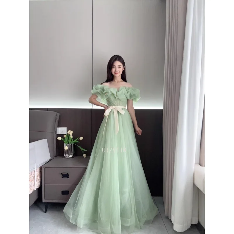 Light Green Sweat Off Shoulder Wedding Dresses Women Princess Photos Shoot Dress Banquet Party Ball Prom Dress Performance Gown
Light Green Sweat Off Shoulder Wedding Dresses Women Princess Photos Shoot Dress Banquet Party Ball Prom Dress Performance Gown