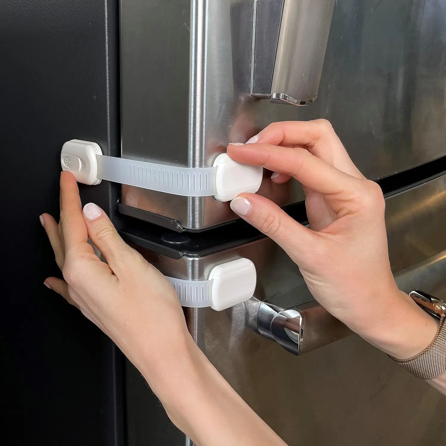 Baby Proofing Cabinet Locks, Childproofing Adjustable Multi Use Straps Latches for Drawers, Fridge, Dishwasher, Toilet Seat
Baby Proofing Cabinet Locks, Childproofing Adjustable Multi Use Straps Latches for Drawers, Fridge, Dishwasher, Toilet Seat