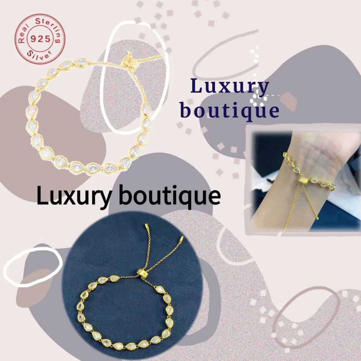 Pure silver S925 bracelet with water droplets and diamonds for women, Moroccacharming and luxurious Valentine's Day limited gift
Pure silver S925 bracelet with water droplets and diamonds for women, Moroccacharming and luxurious Valentine's Day limited gift
