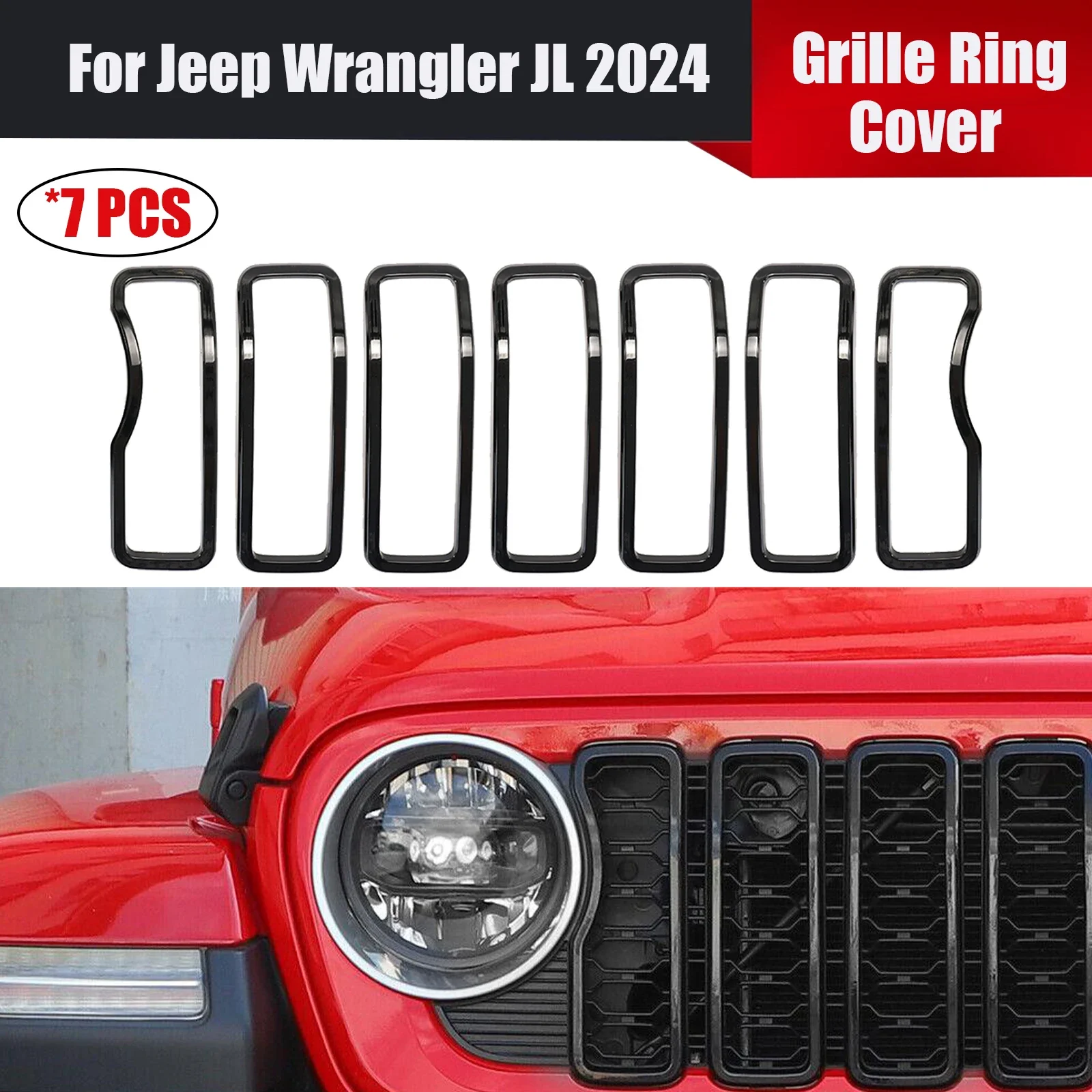 Car Accessories Grille Ring Cover Cover For Jeep Wrangler JL 2024 7PCS Decorative ABS Exterior Front Trim White Red Blue Black
Car Accessories Grille Ring Cover Cover For Jeep Wrangler JL 2024 7PCS Decorative ABS Exterior Front Trim White Red Blue Black