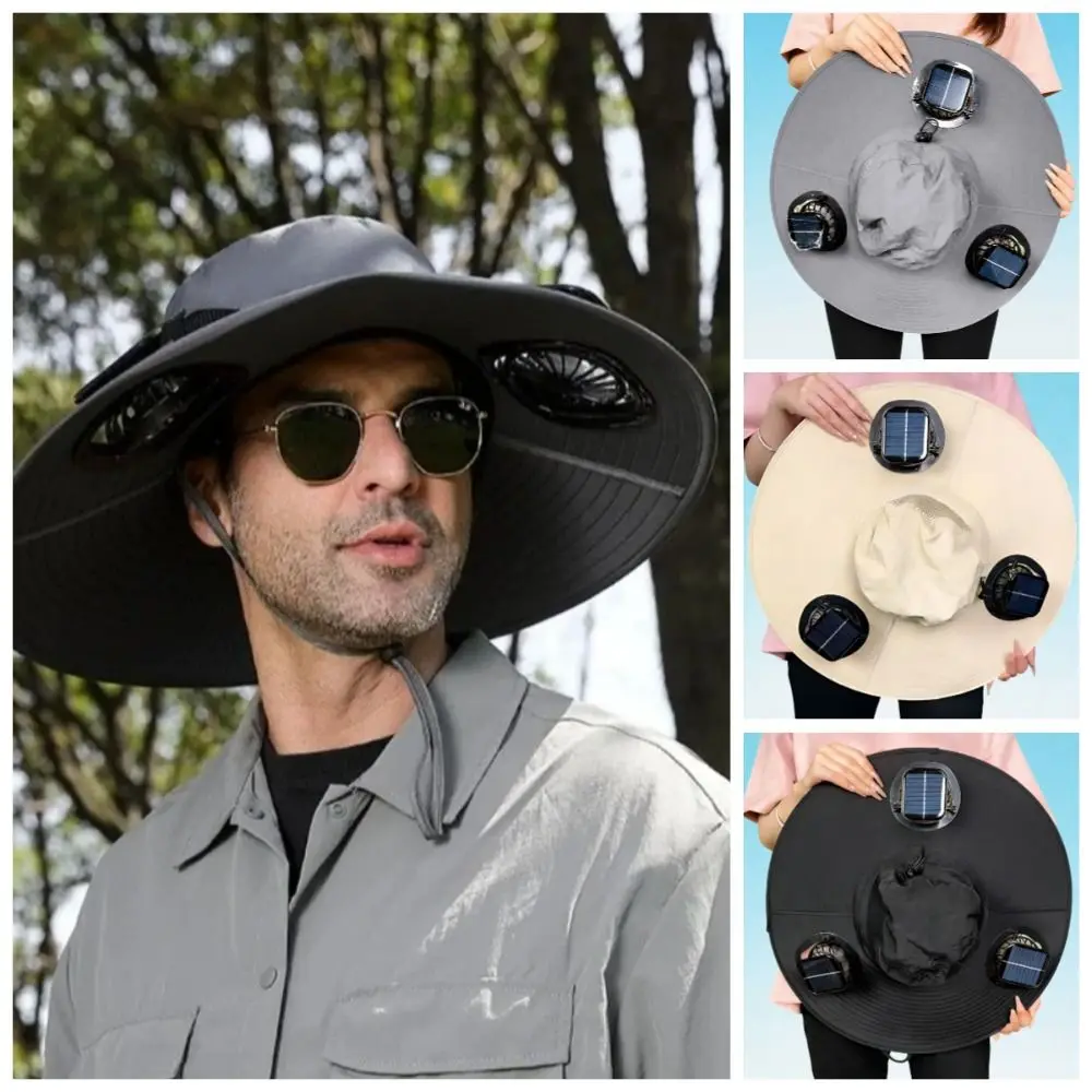 Convenient 3 Fans Solar Fan Hat UV Protection Strong Wind Wide Brim Sun Cap Lightweight Portable Summer Fan Visor Cap Camping
Convenient 3 Fans Solar Fan Hat UV Protection Strong Wind Wide Brim Sun Cap Lightweight Portable Summer Fan Visor Cap Camping