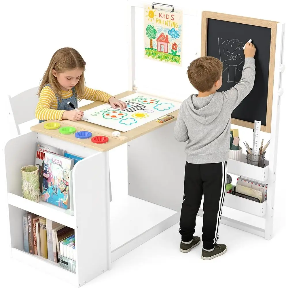 3 in 1 Kids Art Table and Chair Set, Easel Table or Kids, Toddler Crat and Play Wood Activity Desk with Adjustable Double-Sided
3 in 1 Kids Art Table and Chair Set, Easel Table or Kids, Toddler Crat and Play Wood Activity Desk with Adjustable Double-Sided