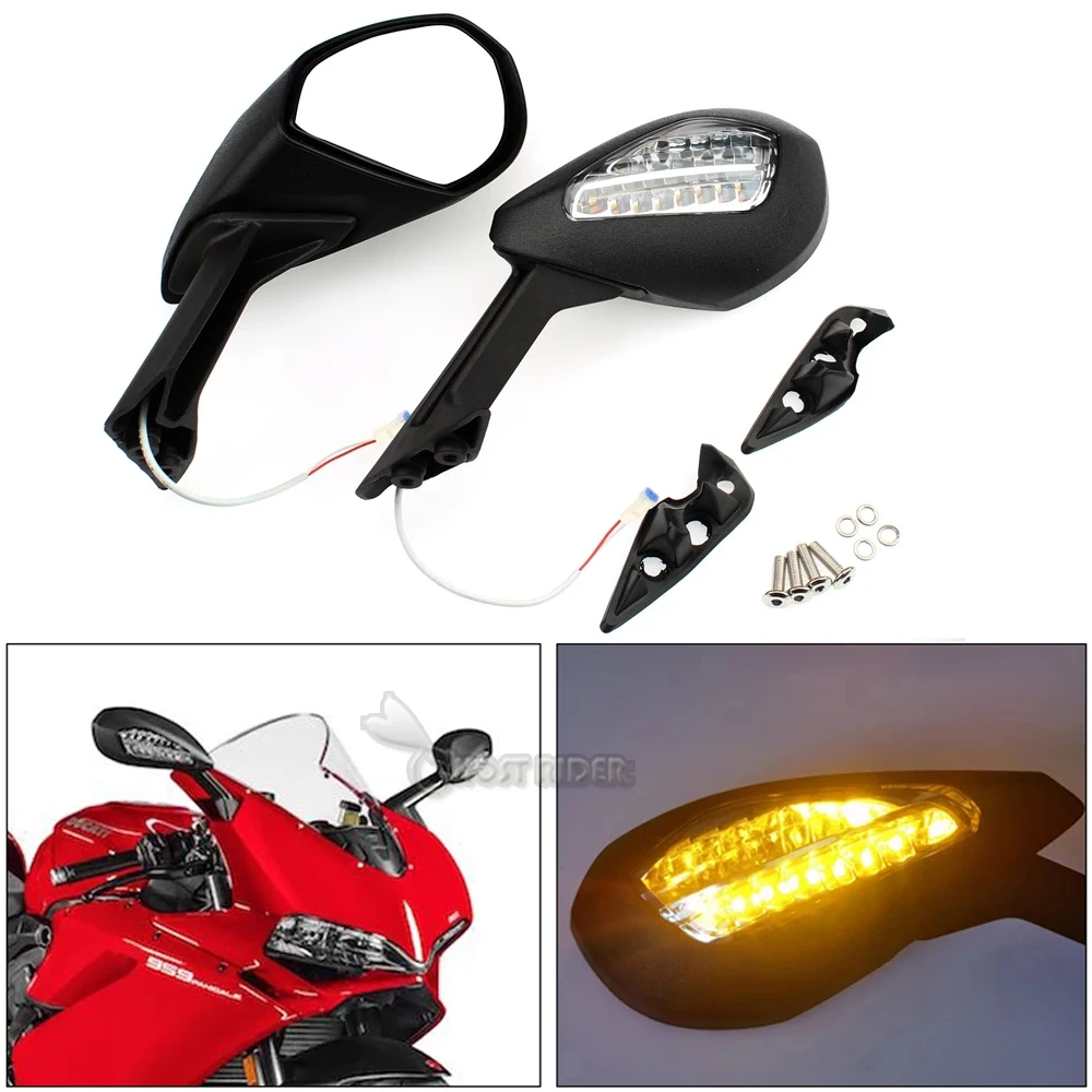 Motorcycle Black Mirrors Set With Turn Signals For Ducati 1299 Panigale S 2015-2018 959 Panigale 2015-2020
Motorcycle Black Mirrors Set With Turn Signals For Ducati 1299 Panigale S 2015-2018 959 Panigale 2015-2020