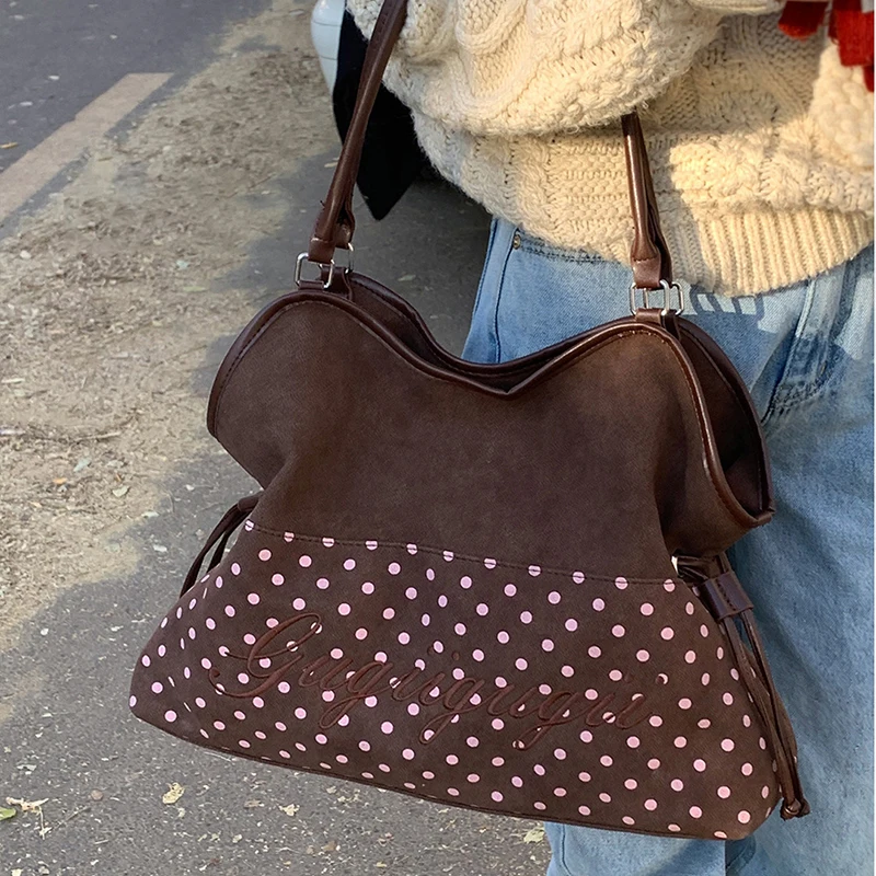 Brand Women's Shoulder Bag Y2k Fashion Sweet Polka Dot Handbag Korean Casual Versatile Leopard Print Brown Frosted Tote Bags
Brand Women's Shoulder Bag Y2k Fashion Sweet Polka Dot Handbag Korean Casual Versatile Leopard Print Brown Frosted Tote Bags
