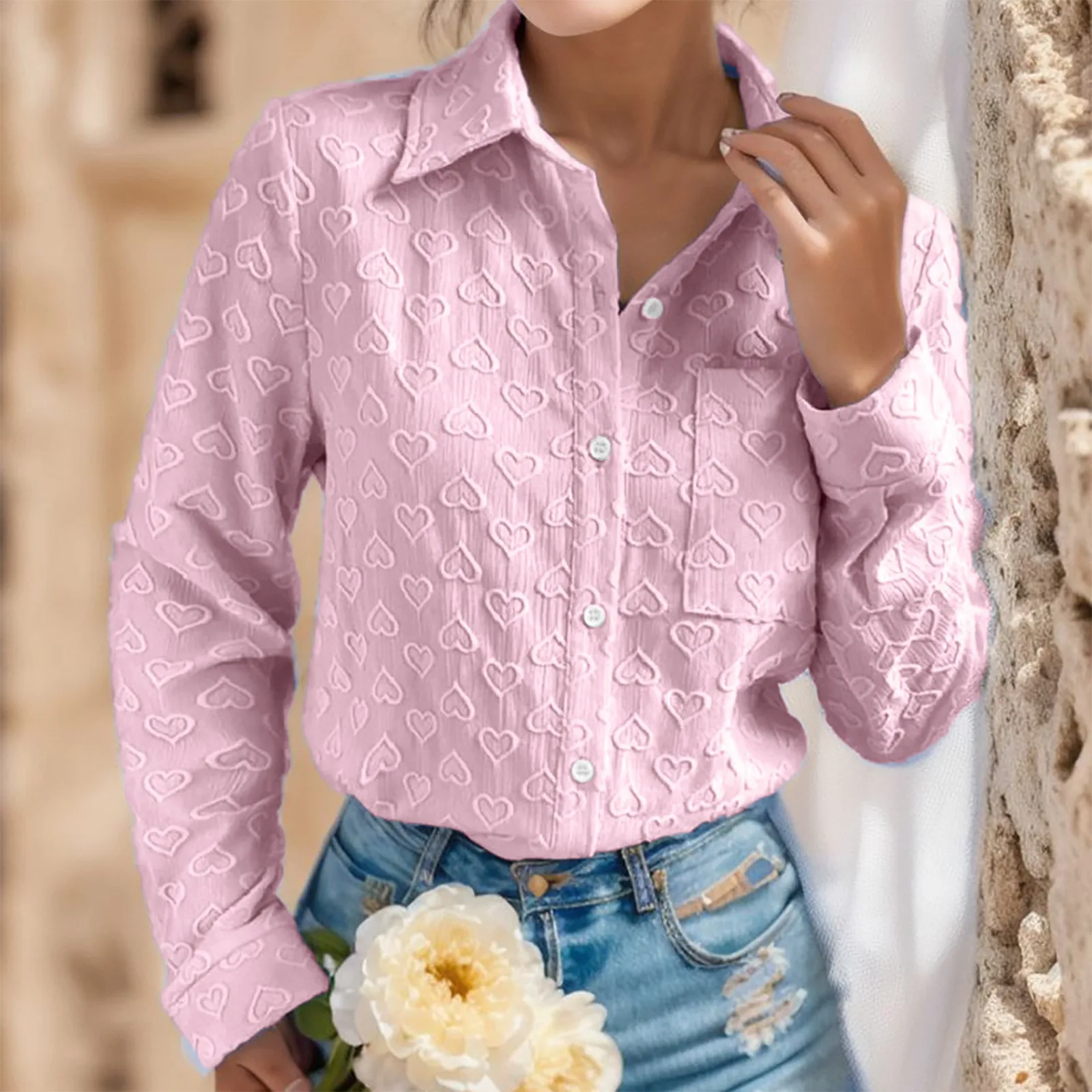 Hollow Out Heart Long Sleeve Blouse Women Casual Turn Down Collar Buttons Shirts Woman Vintage Loose Street Shirt Tops Blusas
Hollow Out Heart Long Sleeve Blouse Women Casual Turn Down Collar Buttons Shirts Woman Vintage Loose Street Shirt Tops Blusas