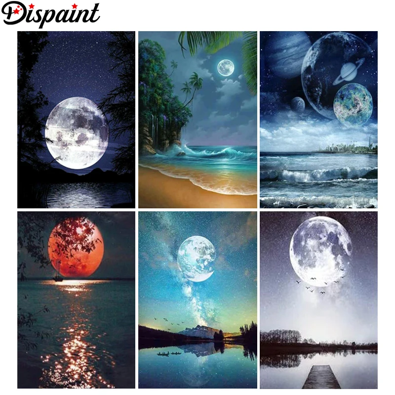 Dispaint Full Square/Round Drill 5D DIY Diamond Painting "Moon seascape" 3D Embroidery Cross Stitch 5D Home Decor Gift
Dispaint Full Square/Round Drill 5D DIY Diamond Painting "Moon seascape" 3D Embroidery Cross Stitch 5D Home Decor Gift