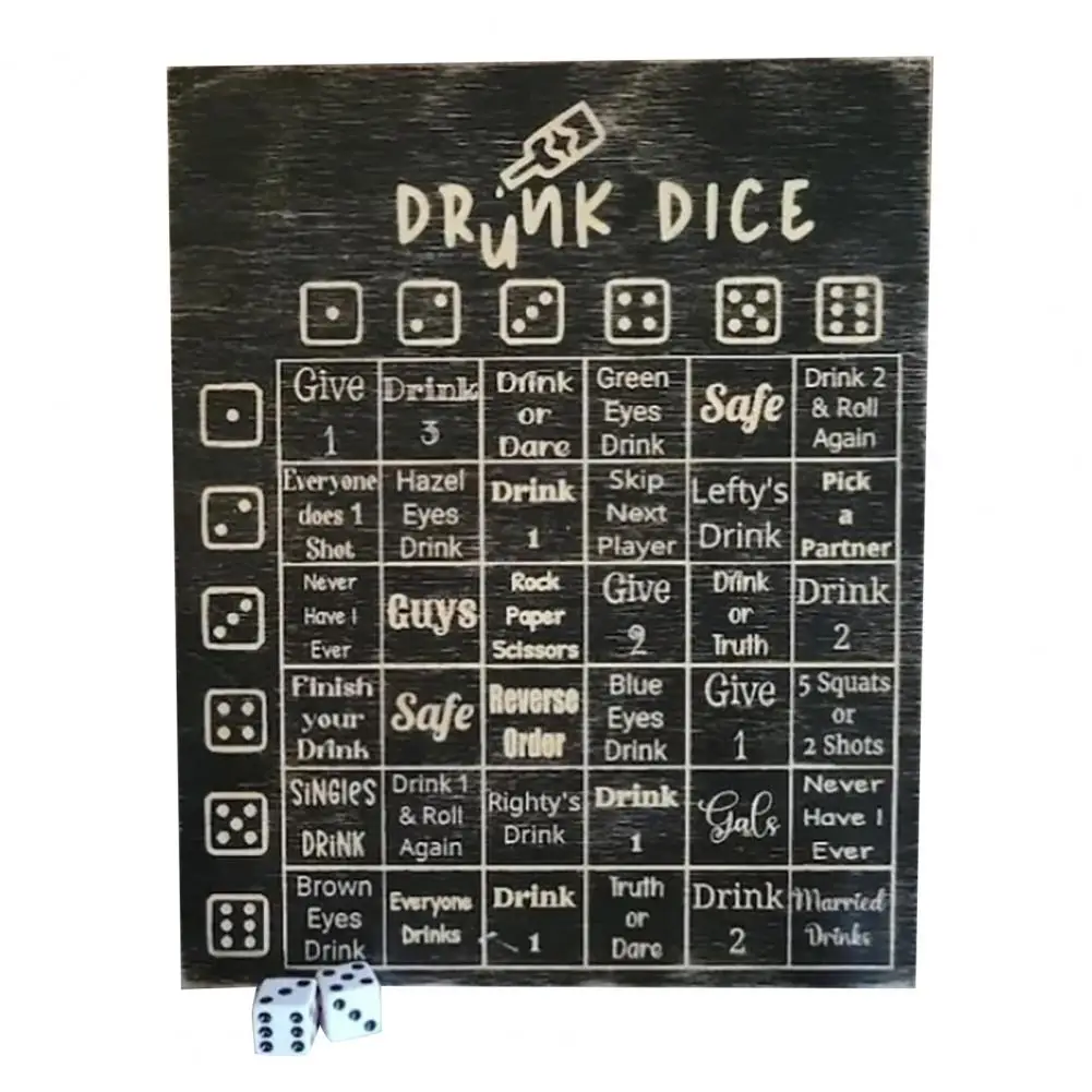 Dice Drinking Game Social Drinking Game Interactive Drinking Game Set with Wooden Dice Tray for Adults for Night for Tonight's
Dice Drinking Game Social Drinking Game Interactive Drinking Game Set with Wooden Dice Tray for Adults for Night for Tonight's