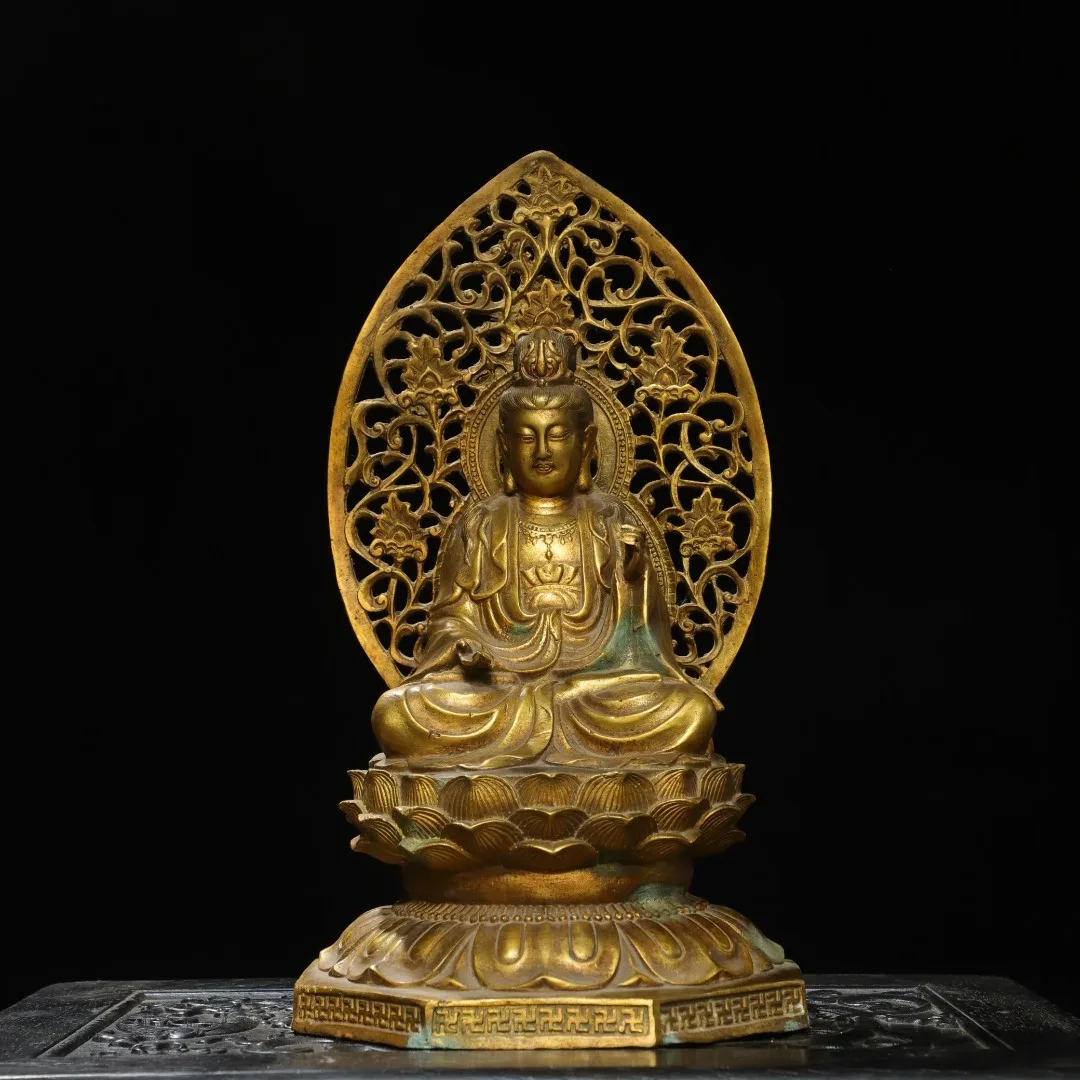 14"Tibetan Temple Collection Old Bronze Gilded Cinnabar High Relief Backlight Guanyin Bodhisattva Sitting Buddha Buddha Terrace
14"Tibetan Temple Collection Old Bronze Gilded Cinnabar High Relief Backlight Guanyin Bodhisattva Sitting Buddha Buddha Terrace