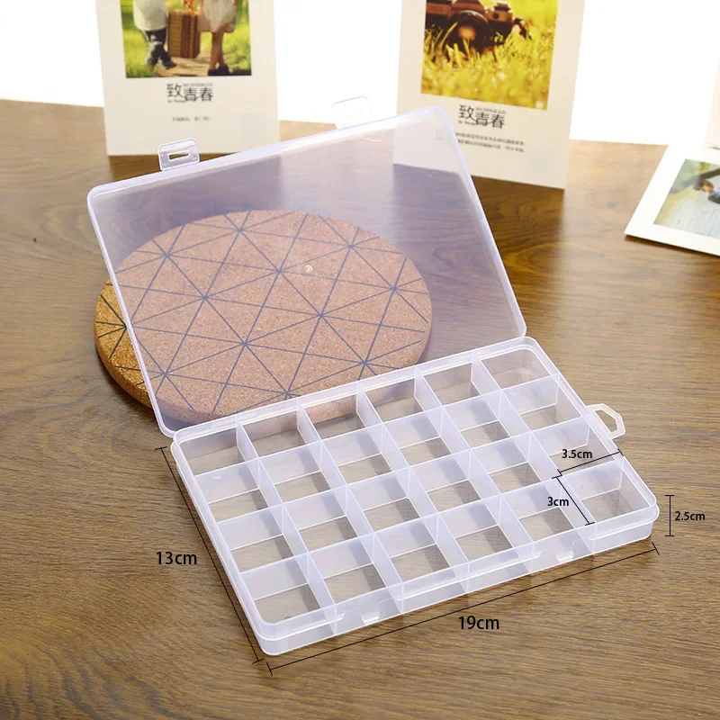 Transparent 24 Grid Storage Box Organizer 19cmx13cmx2.5cm For Rings,Beads,Pills,Jewelry,Cosmetics,Medicines Home Storage Box
Transparent 24 Grid Storage Box Organizer 19cmx13cmx2.5cm For Rings,Beads,Pills,Jewelry,Cosmetics,Medicines Home Storage Box