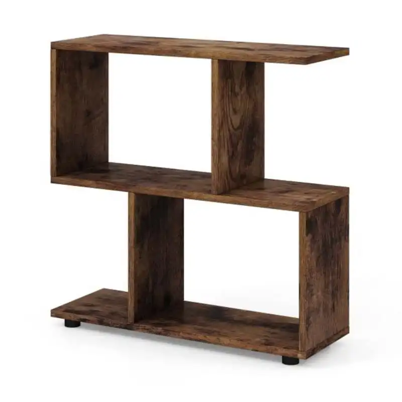 24 Inch 3-Tier Geometric Bookshelf with Thick Foot Pads-Brown
24 Inch 3-Tier Geometric Bookshelf with Thick Foot Pads-Brown