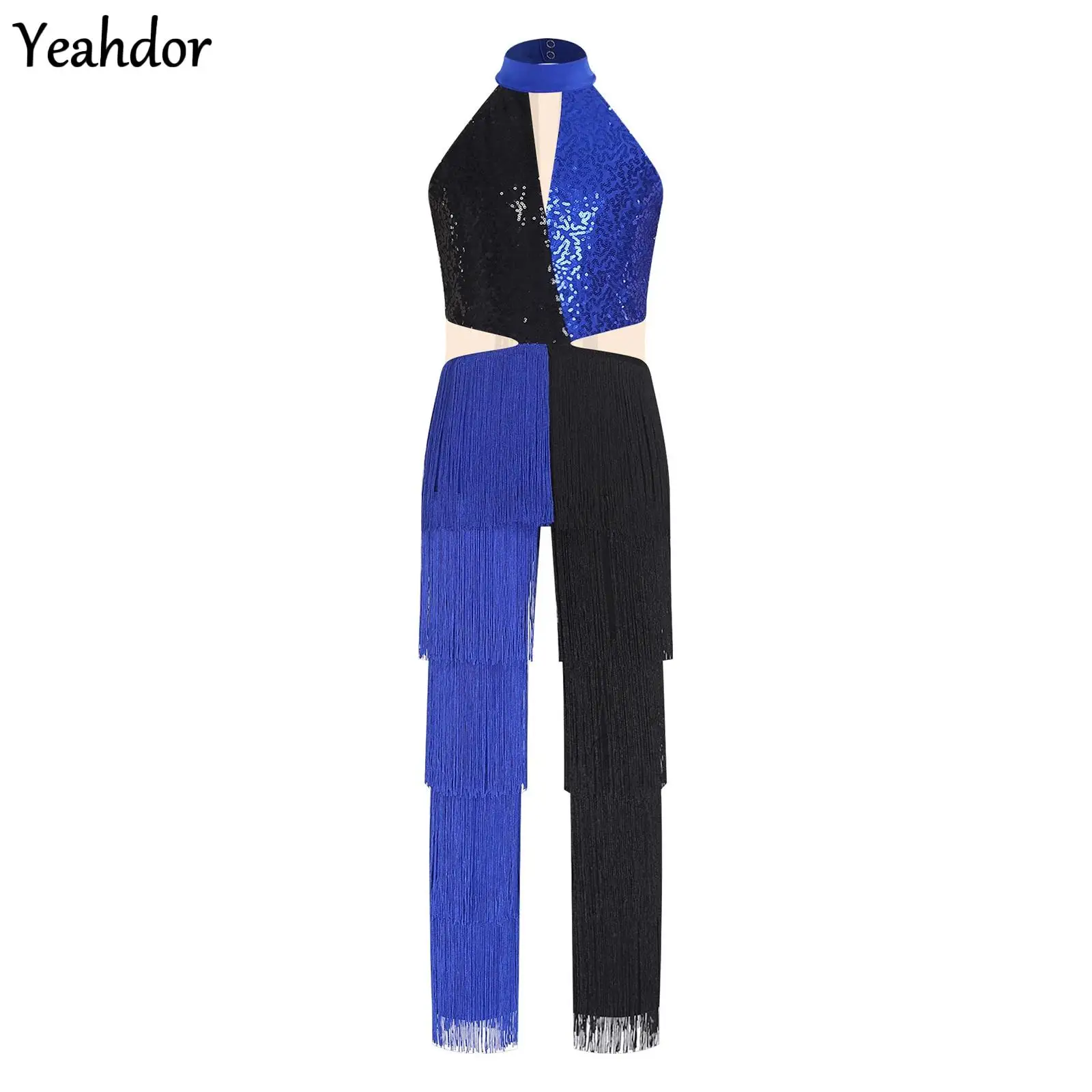 Girls Sequin Tassels Latin Dance Jumpsuit Shiny Disco Party Performance Costume Halter Sleeveless Jazz Tango Cha Cha Bodysuit
Girls Sequin Tassels Latin Dance Jumpsuit Shiny Disco Party Performance Costume Halter Sleeveless Jazz Tango Cha Cha Bodysuit