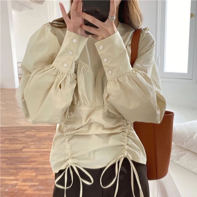White Long-sleeved Shirts 2024 Autumn Korean Chic Tops French Retro Design Strap Shirt Blouse Design Female Blusas
White Long-sleeved Shirts 2024 Autumn Korean Chic Tops French Retro Design Strap Shirt Blouse Design Female Blusas