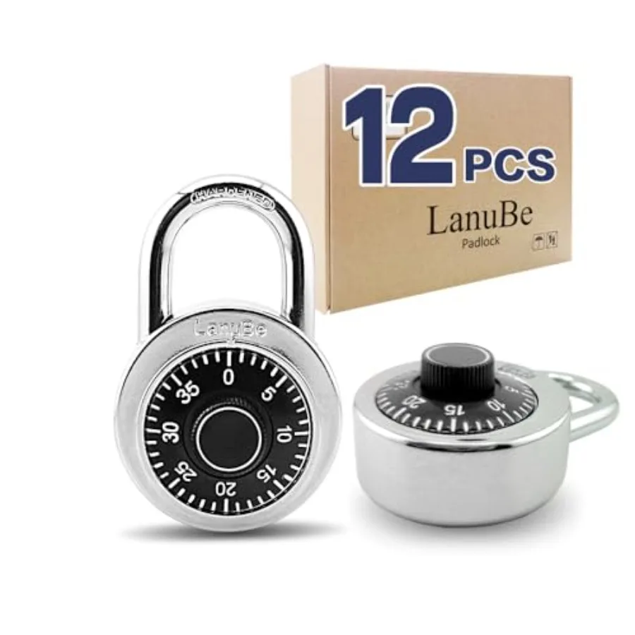 Lock Standard Dial Combination Lock, 2 in. Wide, with Different Combinations, Turnplate, Pack of 12; Lock for School, Employee,
Lock Standard Dial Combination Lock, 2 in. Wide, with Different Combinations, Turnplate, Pack of 12; Lock for School, Employee,