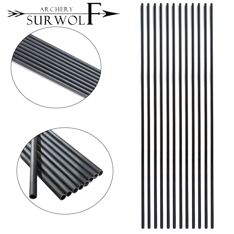 6/12pcs 30inch Archery Mixed Carbon Arrows Spine 500 ID6.2mm Straightness +/-0.006 for Compound/Recurve Bow Hunting Shooting
6/12pcs 30inch Archery Mixed Carbon Arrows Spine 500 ID6.2mm Straightness +/-0.006 for Compound/Recurve Bow Hunting Shooting