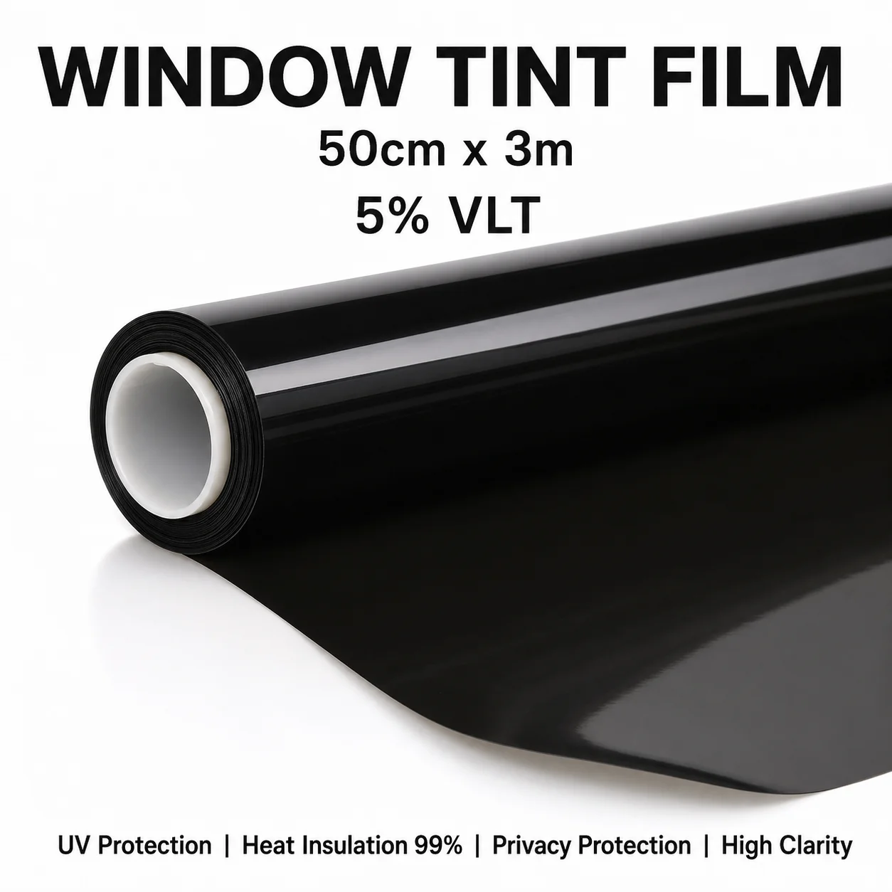 5% VLT Darkest Smoke Vehicle Window Sun Shade Tint Film 50cmX300cm UV400 Protection Solar Control Privacy Sedan Universal Van IR
5% VLT Darkest Smoke Vehicle Window Sun Shade Tint Film 50cmX300cm UV400 Protection Solar Control Privacy Sedan Universal Van IR