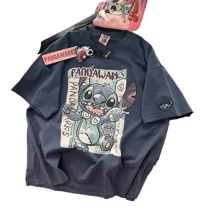 Disney Stitch cartoon printed short sleeved cute summer lightweight pure cotton t-shirt casual Kawaii top holiday gift
Disney Stitch cartoon printed short sleeved cute summer lightweight pure cotton t-shirt casual Kawaii top holiday gift