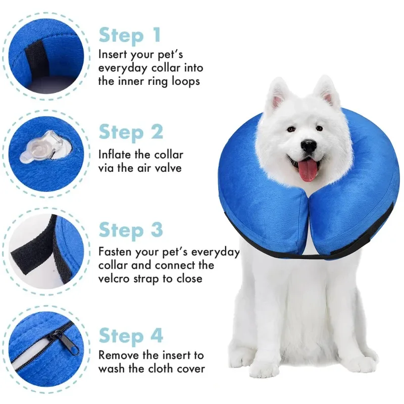 Inflatable Dog Cone Collar Alternative Soft Recovery Collar for Small Medium Large Dogs and Cats Post Surgery Protective
Inflatable Dog Cone Collar Alternative Soft Recovery Collar for Small Medium Large Dogs and Cats Post Surgery Protective