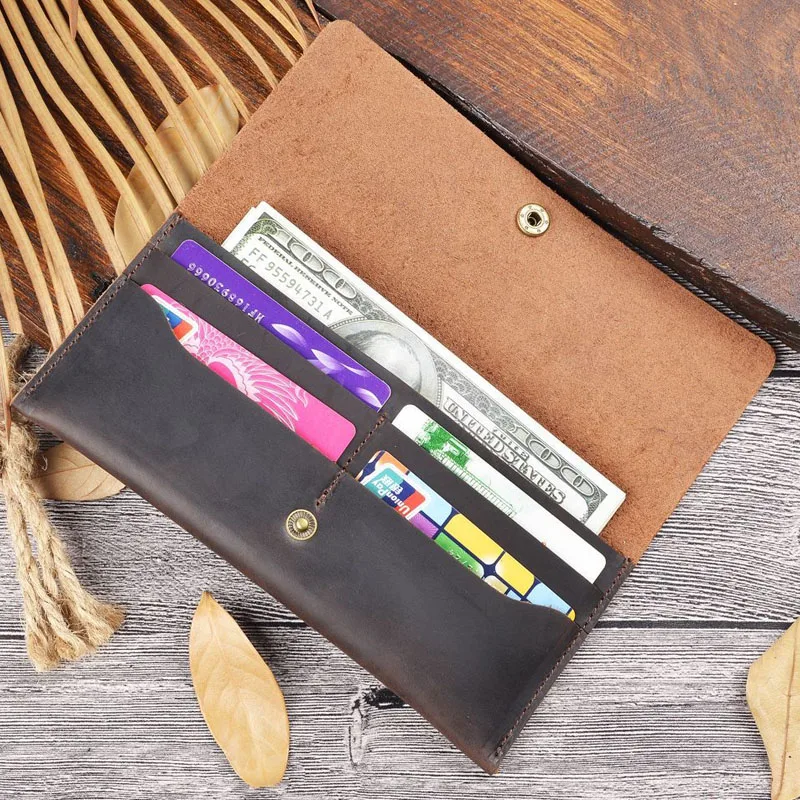 Fromthenon Handmade Retro Crazy Horse Leather Leather First Layer Cowhide Men's Hand Long Wallet Card Storage Bag
Fromthenon Handmade Retro Crazy Horse Leather Leather First Layer Cowhide Men's Hand Long Wallet Card Storage Bag