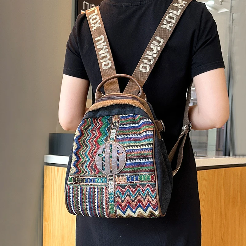 Ladies small backpack retro style Embroidery canvas schoolbag female new casual can shoulder small bag
Ladies small backpack retro style Embroidery canvas schoolbag female new casual can shoulder small bag