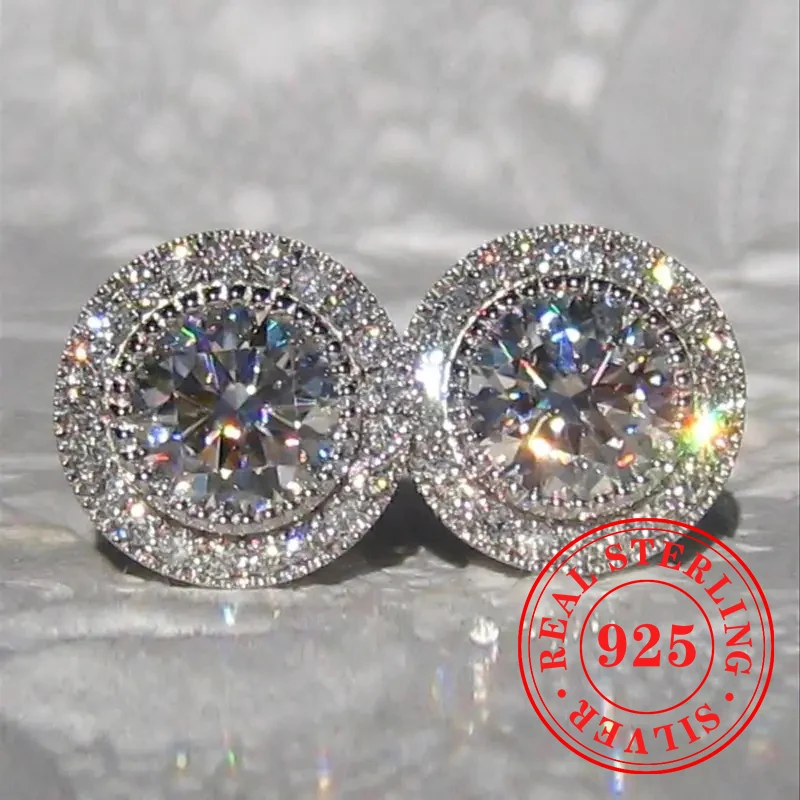 Huitan Real 925 Sterling Silver Stud Earrings Brilliant CZ Ear Piercing Accessories Sparkling Wedding Bridal Jewelry Fancy Gift
Huitan Real 925 Sterling Silver Stud Earrings Brilliant CZ Ear Piercing Accessories Sparkling Wedding Bridal Jewelry Fancy Gift