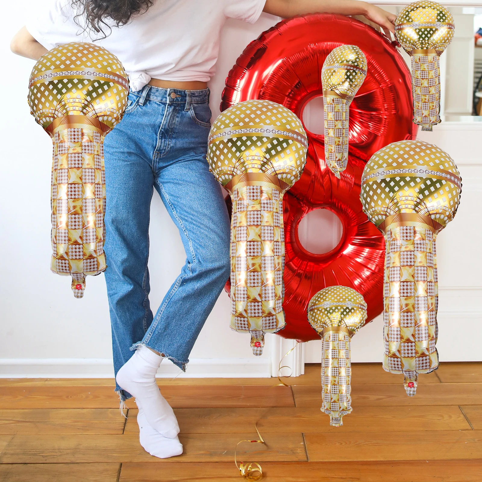 6 Pcs Aluminum Foil Balloons Decoration Microphone Balloons Vibrant Aluminum Foil for Birthday Party Baby Shower Decoration
6 Pcs Aluminum Foil Balloons Decoration Microphone Balloons Vibrant Aluminum Foil for Birthday Party Baby Shower Decoration
