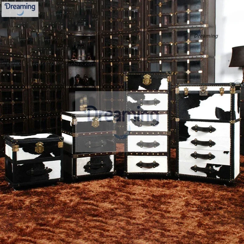 American milk cowhide entrance cabinet, retro leather box, coffee table, bed and breakfast villa, living room, cigar bar, storag
American milk cowhide entrance cabinet, retro leather box, coffee table, bed and breakfast villa, living room, cigar bar, storag