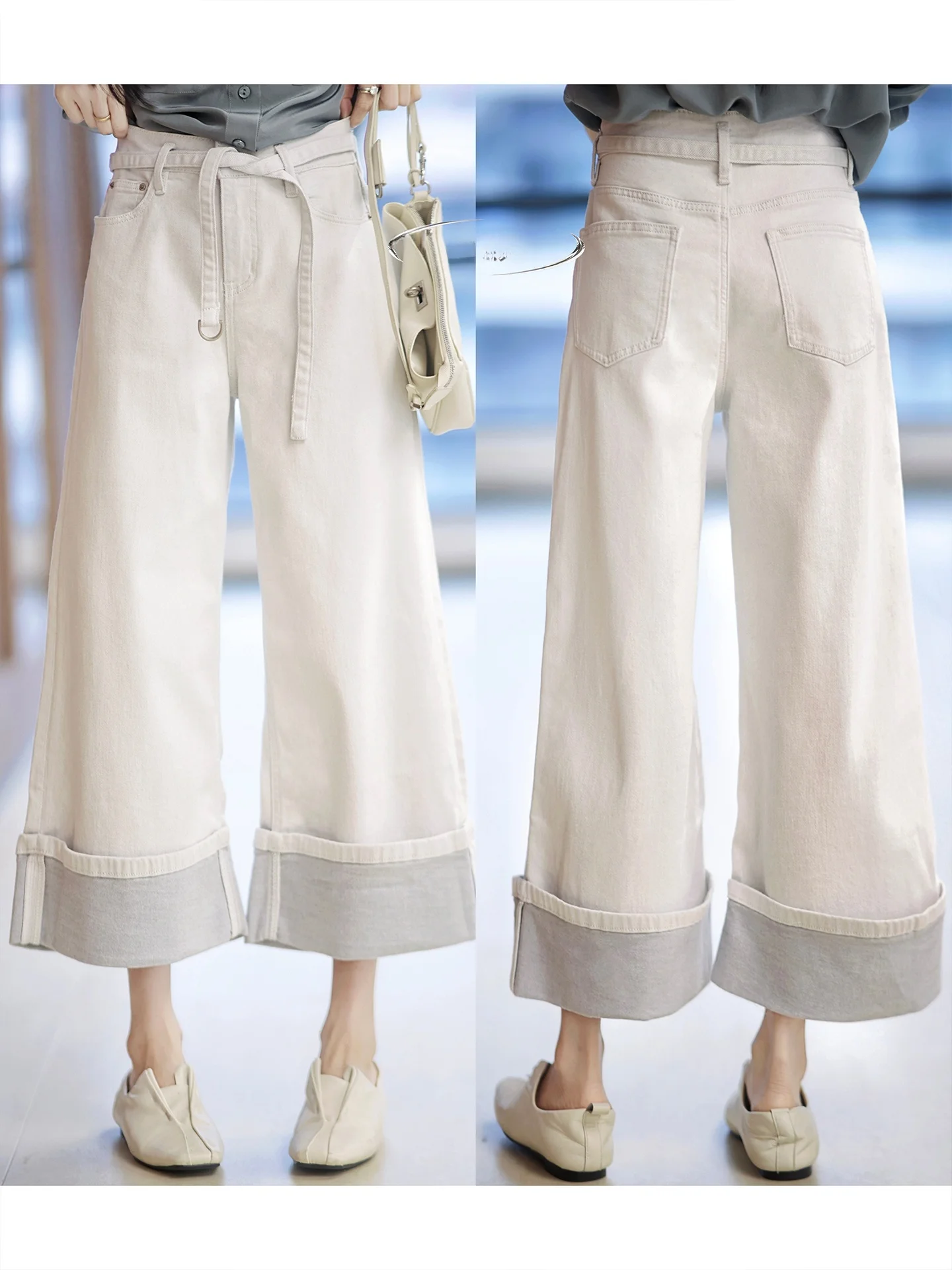 High Waist Wide Leg Roll Design White Straight Jeans Women's Fashion Casual Cotton Denim High Waist Wide Leg Jeans
High Waist Wide Leg Roll Design White Straight Jeans Women's Fashion Casual Cotton Denim High Waist Wide Leg Jeans