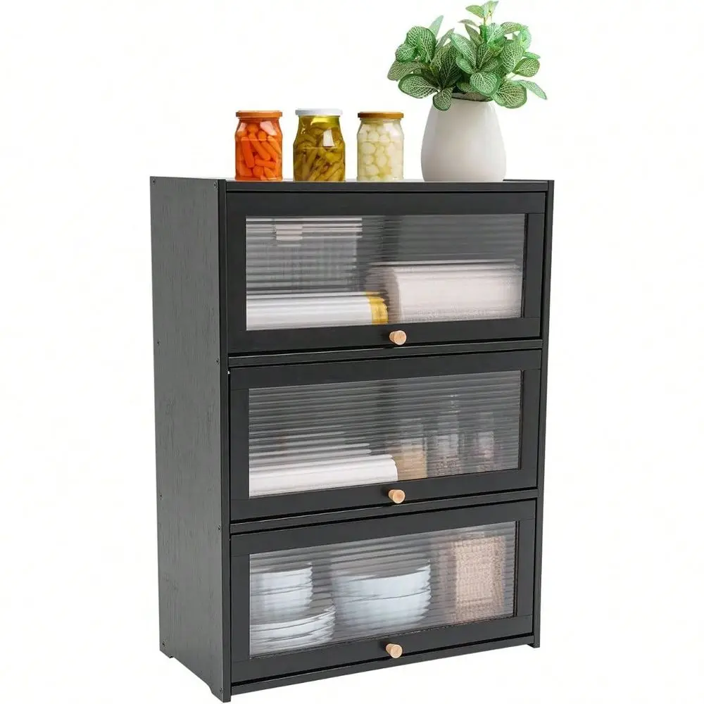 LINSIE Kitchen Pantry Sideboard, Small Bamboo Storage Cabinet With Sliding Striped Doors, Freestanding Countertop Storage Cabin
LINSIE Kitchen Pantry Sideboard, Small Bamboo Storage Cabinet With Sliding Striped Doors, Freestanding Countertop Storage Cabin