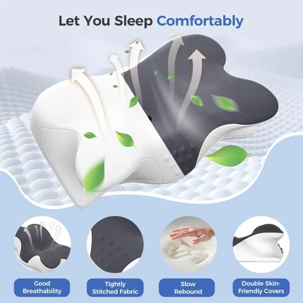Sleep Memory Pillow Butterfly Memory Foam Neck Pillows Contoured Sleep For Neck Pain Relief Stomach Support Comfortable Pillow
Sleep Memory Pillow Butterfly Memory Foam Neck Pillows Contoured Sleep For Neck Pain Relief Stomach Support Comfortable Pillow