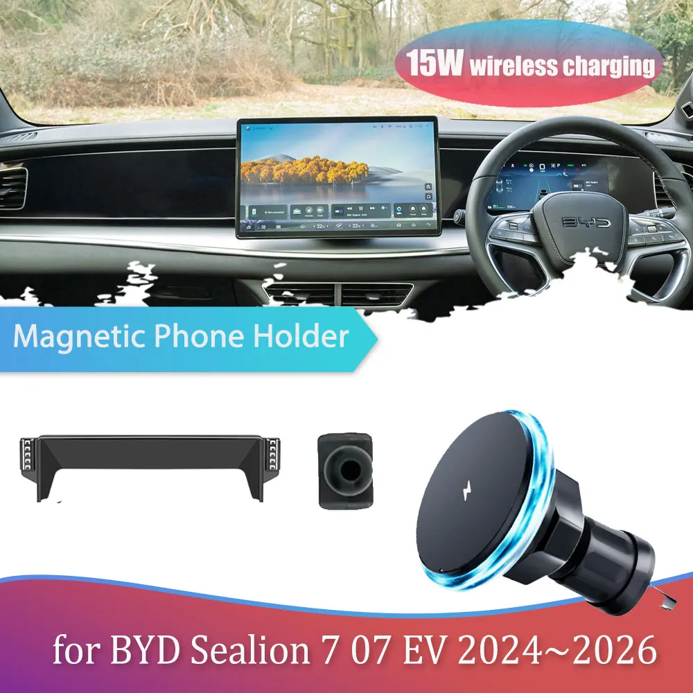 15W Car Phone Holder for BYD Sealion 7 07 EV 2024~2026 Magnetic GPS Screen Support Base Wireless Charging Part Accessorie iPhone
15W Car Phone Holder for BYD Sealion 7 07 EV 2024~2026 Magnetic GPS Screen Support Base Wireless Charging Part Accessorie iPhone