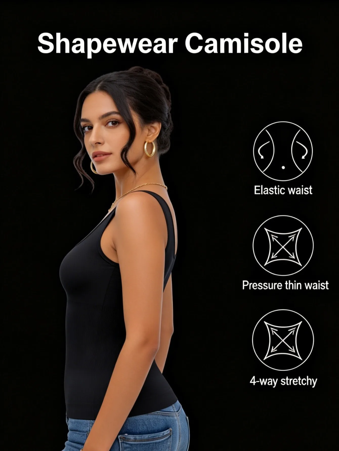 Women's Seamless Compression Shaping Camisole, Sleeveless Body Shaping Top, Waist Trimming & Abdomen Control, Tight Slimming Spo
Women's Seamless Compression Shaping Camisole, Sleeveless Body Shaping Top, Waist Trimming & Abdomen Control, Tight Slimming Spo