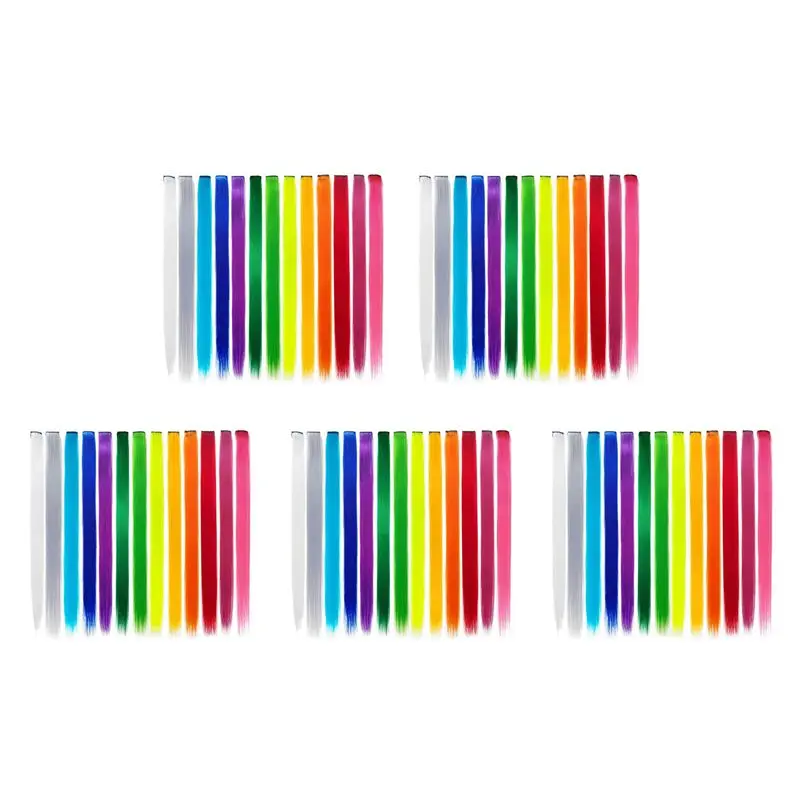 A04V 65 Pcs Colored Party Highlights Colorful Clip In Hair Extensions 55Cm Straight Synthetic Hairpieces, Rainbow
A04V 65 Pcs Colored Party Highlights Colorful Clip In Hair Extensions 55Cm Straight Synthetic Hairpieces, Rainbow
