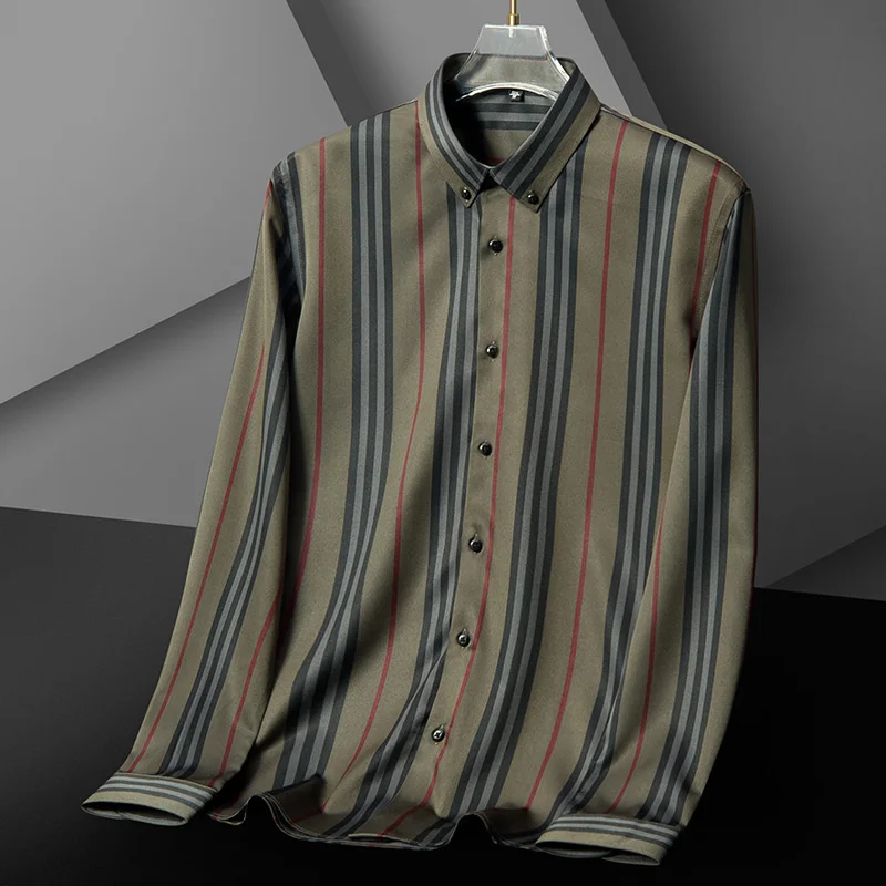 2022 New Fashion Korean Slim Fit Elastic Men's Casual Long Sleeve Business Striped Shirt
2022 New Fashion Korean Slim Fit Elastic Men's Casual Long Sleeve Business Striped Shirt