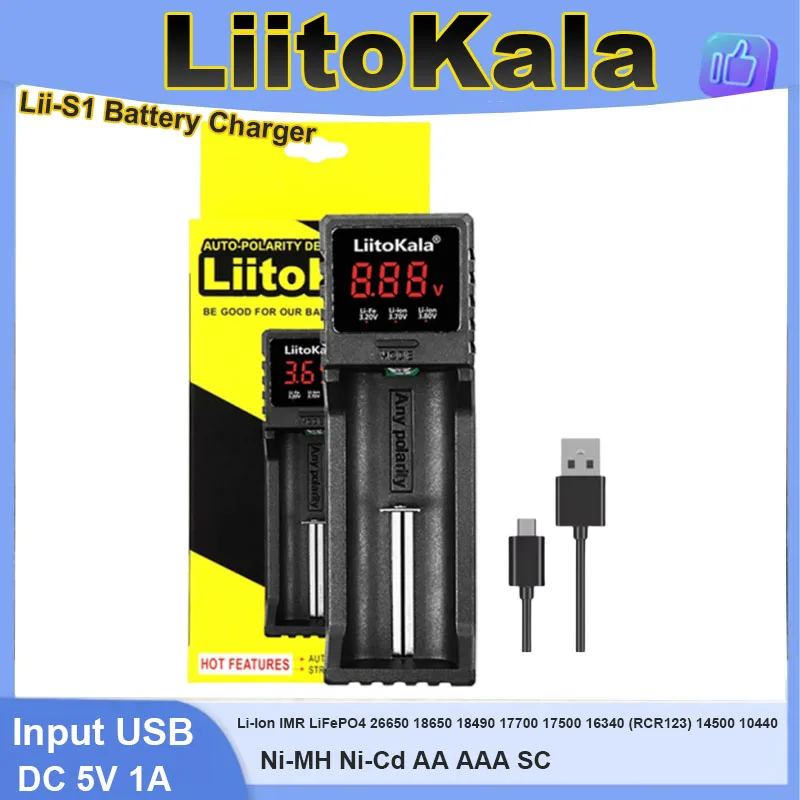 1-5PCS LiitoKala Lii-S1 18650 Battery Charger For 26650 16340 14500 LiFePO4 1.2V Ni-MH Ni-Cd Rechareable Battery smart charger
1-5PCS LiitoKala Lii-S1 18650 Battery Charger For 26650 16340 14500 LiFePO4 1.2V Ni-MH Ni-Cd Rechareable Battery smart charger