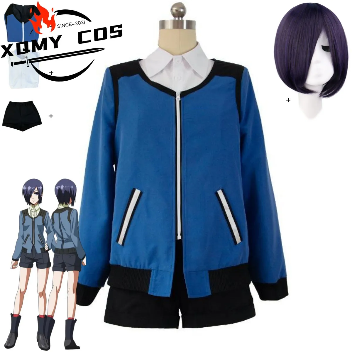 XQAnime Tokyo Ghoul Touka Kirishima Cosplay Costume Blue Long Sleeves Hoodie Coat Shirt Wig Adult Man Woman Sexy Carnival Suit
XQAnime Tokyo Ghoul Touka Kirishima Cosplay Costume Blue Long Sleeves Hoodie Coat Shirt Wig Adult Man Woman Sexy Carnival Suit