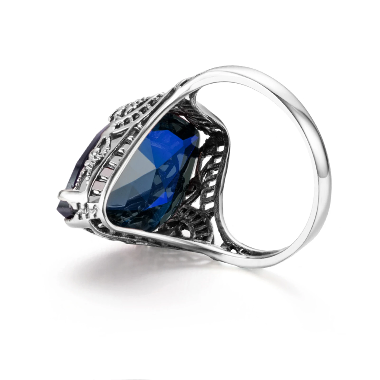 Винтажные кольца из стерлингового серебра 925 пробы с сапфиром и драгоценными камнями для мужчин, великолепные вечерние украшения с большим камнем, день отца, день рождения 
Винтажные кольца из стерлингового серебра 925 пробы с сапфиром и драгоценными камнями для мужчин, великолепные вечерние украшения с большим камнем, день отца, день рождения