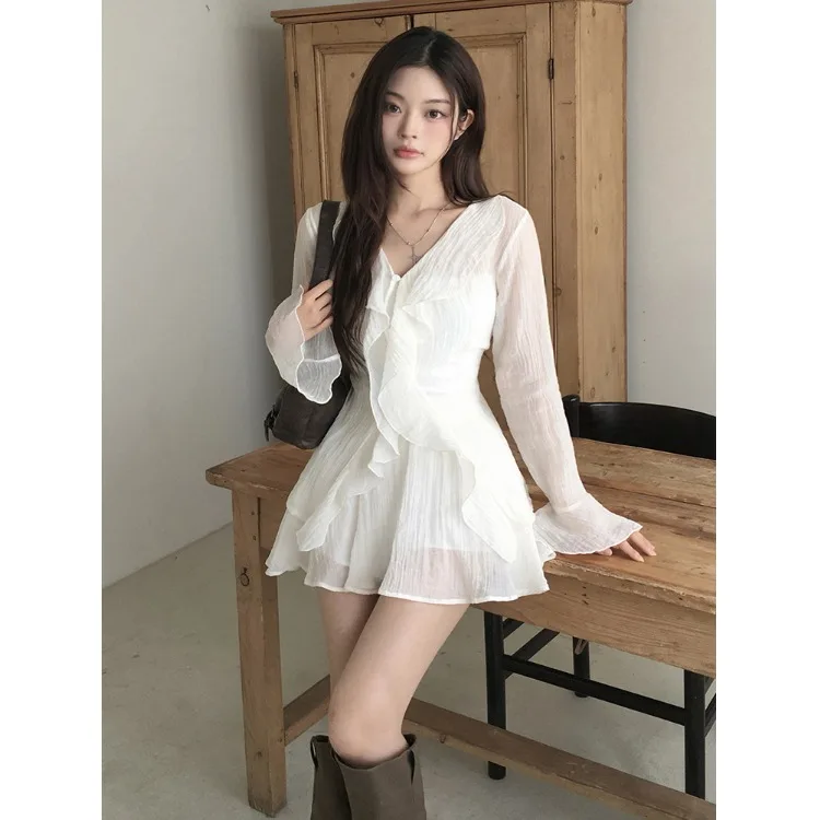 Korean Style Summer New Fashion Ultra Fairy Lace Sleeve Long Sleeve Dress Two Piece Set Women's Clothing Bell Sleeve V Neck
Korean Style Summer New Fashion Ultra Fairy Lace Sleeve Long Sleeve Dress Two Piece Set Women's Clothing Bell Sleeve V Neck