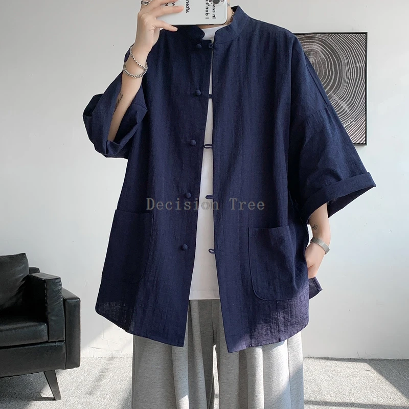 2025 new chinese style martial arts shirt dao robe coat male summer linen stand collar tang suit seven points loose wushu shirt
2025 new chinese style martial arts shirt dao robe coat male summer linen stand collar tang suit seven points loose wushu shirt