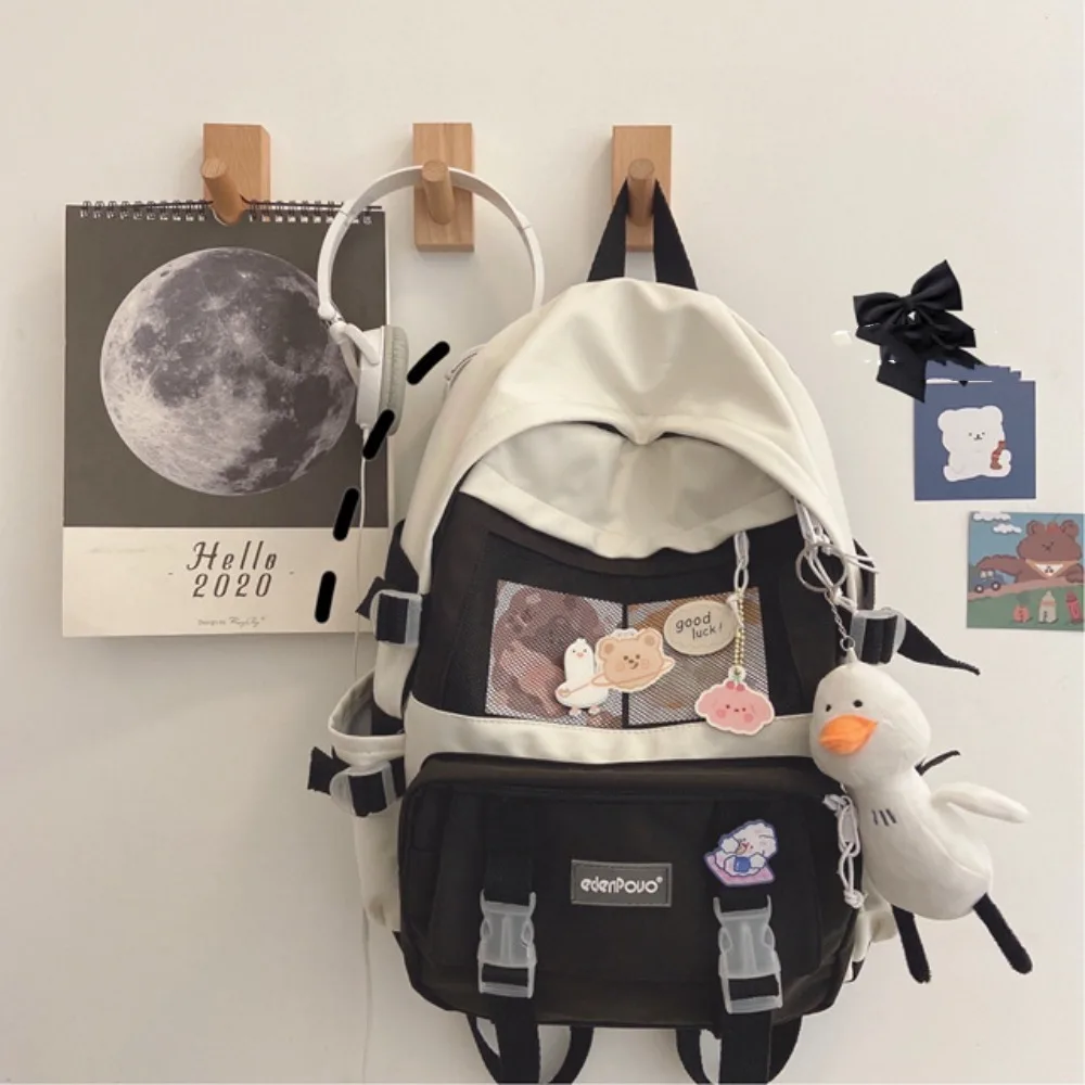 Simple Nylon Canvas Schoolbag College Style Korean Style Large Capacity Backpack Schoolbag Shoulders Bag School Bag Student
Simple Nylon Canvas Schoolbag College Style Korean Style Large Capacity Backpack Schoolbag Shoulders Bag School Bag Student