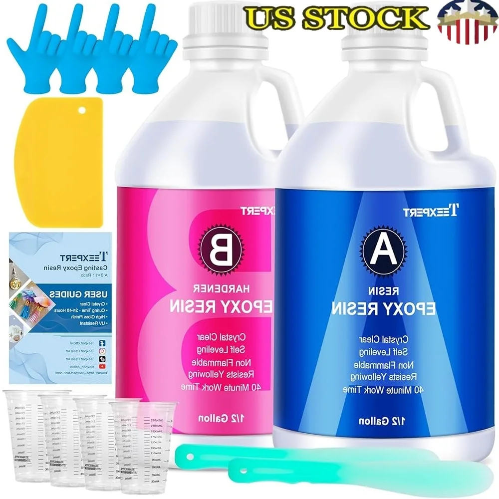 Crystal Clear Epoxy Resin Kit 1 Gallon Non-Toxic Casting Coating Art Jewelry Wood DIY Projects and Crafts
Crystal Clear Epoxy Resin Kit 1 Gallon Non-Toxic Casting Coating Art Jewelry Wood DIY Projects and Crafts