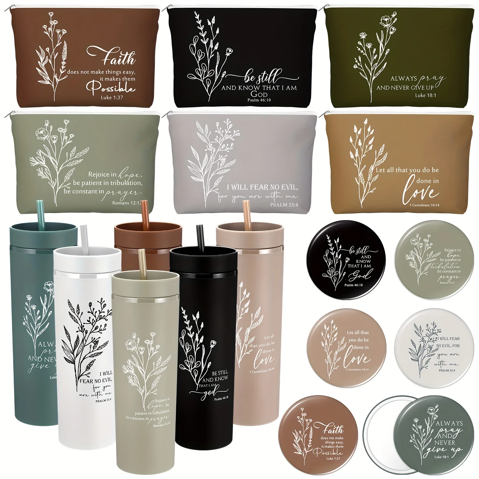 6 Set Christian Mothers Day Gifts For Women Bible Verse Skinny Tumbler With Lid Straw Religious Cosmetic Bag Compact Mirrors For Godmother Nurse Teacher Sunday School Appreciation Gift
6 Set Christian Mothers Day Gifts For Women Bible Verse Skinny Tumbler With Lid Straw Religious Cosmetic Bag Compact Mirrors For Godmother Nurse Teacher Sunday School Appreciation Gift